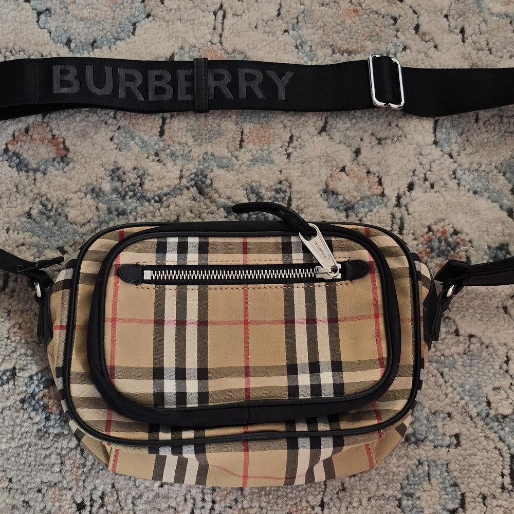 Burberry Tan Checkered Men's Bag
